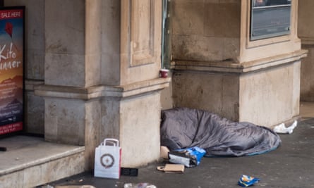 Homeless Figures Reveal 255,000 Have No Permanent HomeLONDON, ENGLAND - DECEMBER 06: A homeless person sleeps in a doorway in the West End on December 6, 2016 in London, England. Homelessness charity Shelter estimates that more than a quarter of a million people have no permanent home. Westminster in London is one of the worst hotspots for homelessness in England with one in 25 without a home according to Shelter figures.(Photo by Jack Taylor/Getty Images)