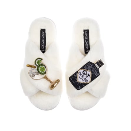 Classic Laines Slippers With Botanical Gin & Glass Brooches
