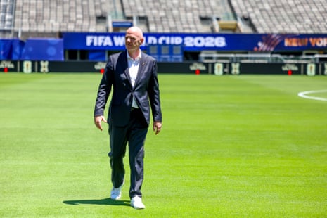 There are so many things wrong here but Gianni Infantino’s footwear are number one on the list.