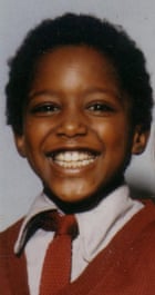 Lemn Sissay as a boy in his school uniform