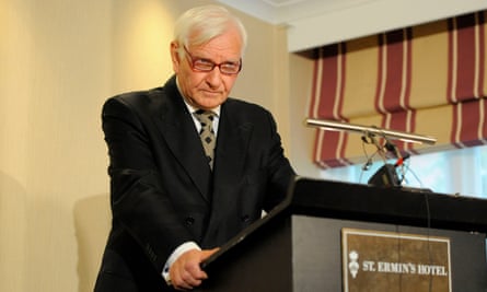 Harvey Proctor at a press conference in August, where he insisted he was completely innocent.
