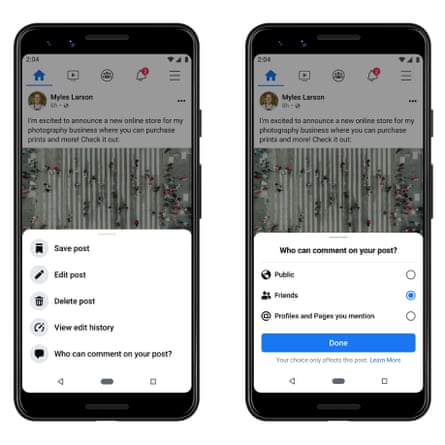 Facebook has introduced tools allowing users and pages to limit who can comment on their public posts, effectively allowing them to turn off or disable comments.