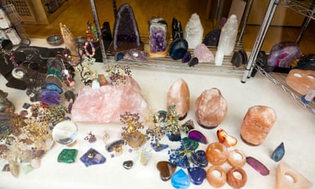 Window shopping: a display of healing crystals in a British shop.