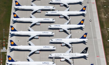Lufthansa planes sitting on the tarmac at Berlin’s Brandenburg International airport