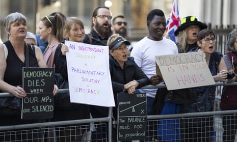 Protesters outside the supreme court in London