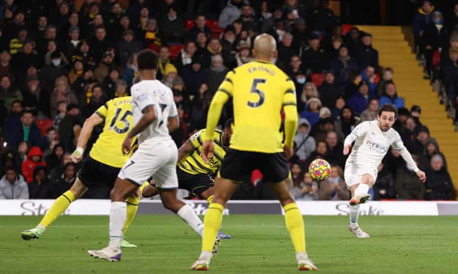 Bernardo Silva double sinks Watford to send Manchester City top | Premier League | The Guardian