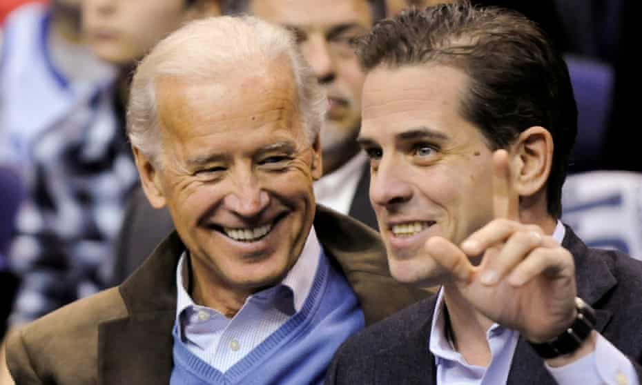 FILE PHOTO: U.S. Vice President Biden and his son Hunter attend an NCAA basketball game between Georgetown University and Duke University in Washington<br>FILE PHOTO: Then-U.S. Vice President Joe Biden and his son Hunter Biden attend an NCAA basketball game between Georgetown University and Duke University in Washington, U.S., January 30, 2010. Picture taken January 30, 2010. REUTERS/Jonathan Ernst/File Photo
