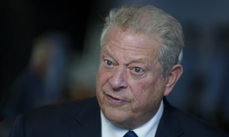 Al Gore wearing a blue suit