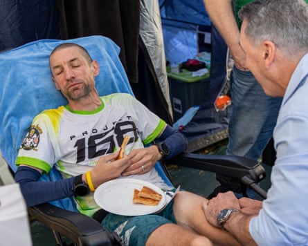 Phil Gore closes his eyes at one point during the event.