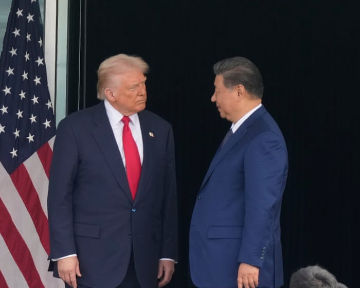 'We don't always see eye to eye': Xi and Trump speak after trade talks – video