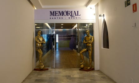 The entrance to the mausoleum where the coffin of the late Brazilian football star Pelé will rest at the Santos’ Memorial Cemetery in Santos