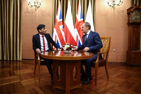Rishi Sunak meeting the Polish prime minister Donald Tusk for bilateral talks in Warsaw this afternoon.