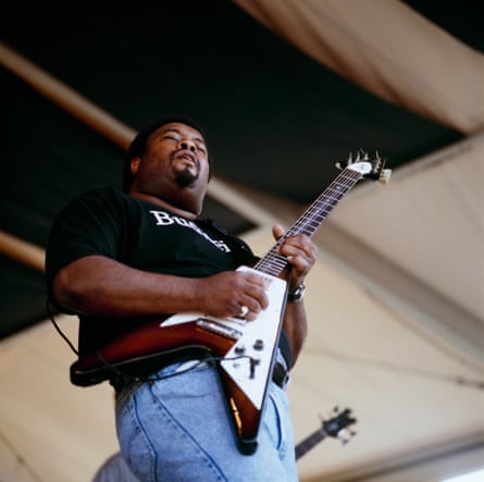 Larry McCray on stage in New Orleans in 1996.