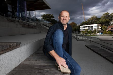 Anthony Burke sits on the southern steps of the Sydney Fish Market