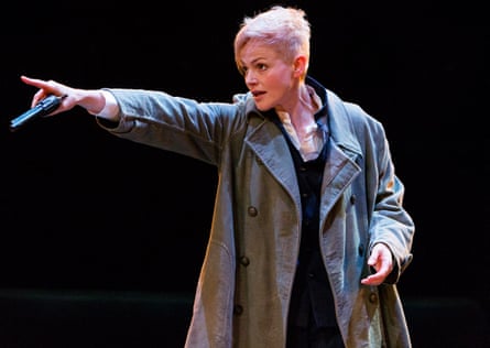 Peake points while playing Hamlet at the Royal Exchange, Manchester, in 2014.