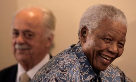 George Bizos, with Nelson Mandela in 2008. He helped draft South Africa’s new constitution, which came into law in 1996.