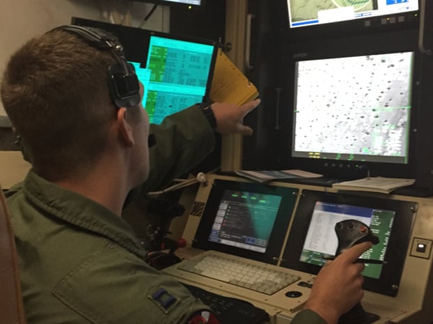 An air force pilot conducts a training flight at Creech air force base, Nevada.