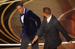 Will Smith hits Chris Rock as Rock spoke on stage