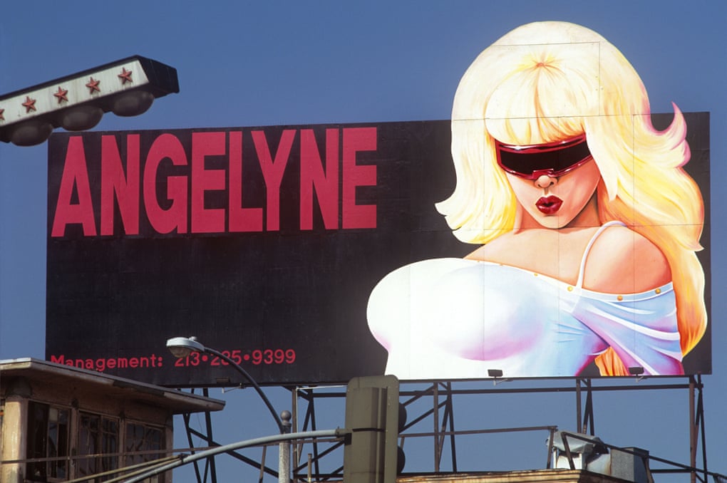 ‘Gorgeous skin is my business’ … Angelyne on Hollywood Boulevard in the 1990s.
