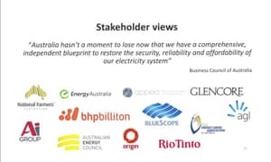 Page 16 of presentation by Josh Frydenberg to the Coalition party room on the Finkel review