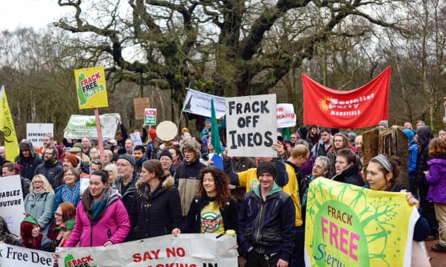 Demonstration against fracking in Nottinghamshire