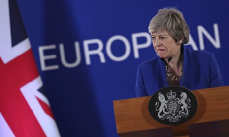 Theresa May in Brussels on 11 April.