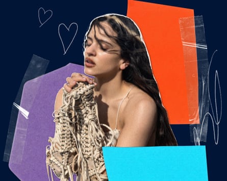 Collage-style illustration of Rosalía
