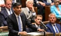 Rishi Sunak speaks during a debate n the House of Commons