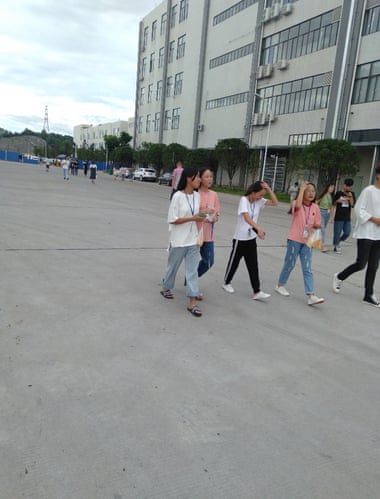 Students on internship at the Foxconn factory in Hengyang, China