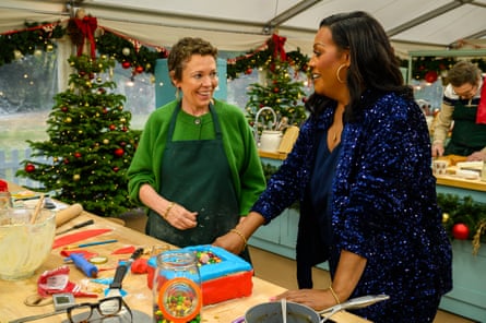 Olivia Colman and Alison Hammond on The Great Christmas Bake Off.