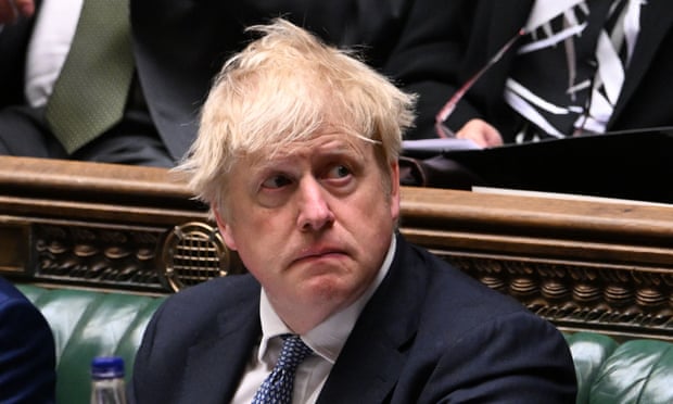 Boris Johnson during his statement on the Sue Gray report to the House of Commons on Wednesday.