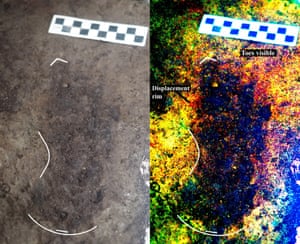 Digitally enhanced photo of a discovered footprint.