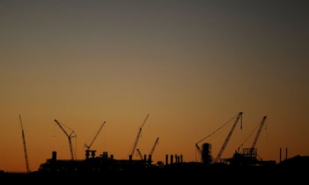 The North West Shelf Gas Project is pictured at sunset in Burrup at the Pilbarra region in Western Australia April 19, 2011.