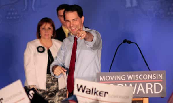 Scott Walker celebrates his recall election victory in 2012.