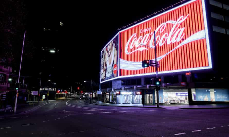 An empty Kings Cross on Saturday night as a lockdown was imposed on greater Sydney.