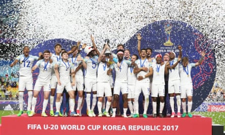 England celebrate their Under-20 World Cup triumph.