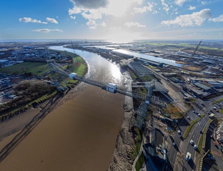 The Newport transporter bridge which spans the River Usk symbolising the city’s industrial heritage when huge quantities of Welsh coal and steel were loaded on to ships at its docks.
