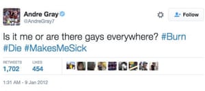 Homophobic tweet