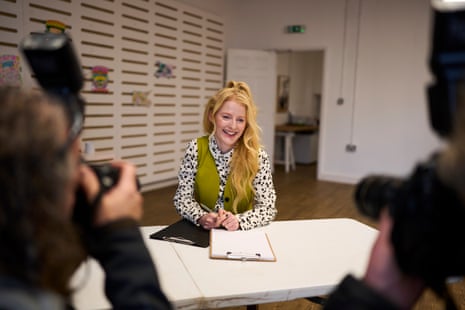 Hannah Spencer sat at a table smiling for pictures.