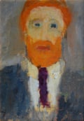 An oil painting of Felice Carena with bright orange beard and hair.