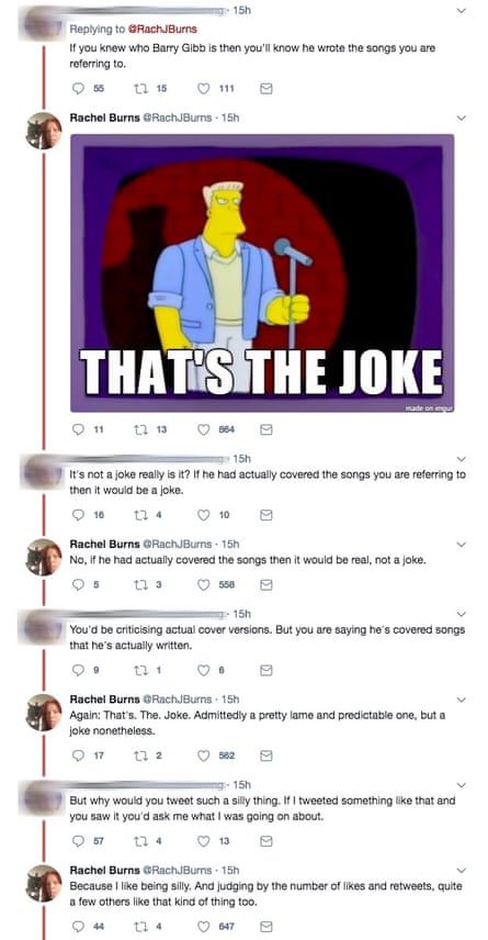 A lengthy Twitter debate about Rachel’s joke