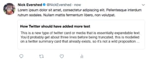 A mock-up of how a ‘notes’ attachment on Twitter might look