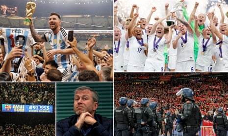 Lionel Messi lifts the World Cup; England Women take the Euros; Champions League final chaos; Roman Abramovich; and a world record crowd at the Camp Nou.