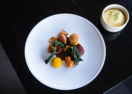 Border deer fallow with haggis, muscadine pumpkin and sweet and sour quince at Pentonbridge Inn.