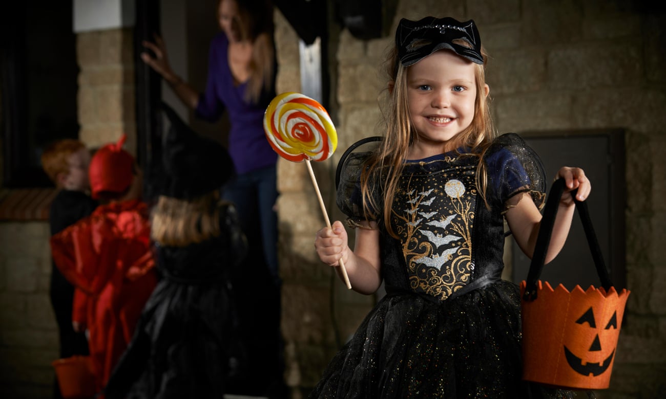 Girl in Halloween witch costume