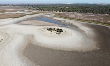 The dried out lagoon of Santa Olalla pictured in August 2022