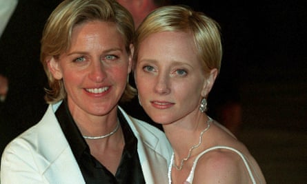 Anne Heche with Ellen DeGeneres in 1999; the couple parted the following year.