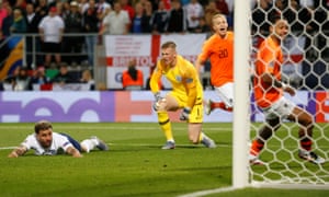 Jordan Pickford is aghast and Kyle Walker left on the ground after the latter’s own goal put the Netherlands ahead in England’s Nations League semi-final.