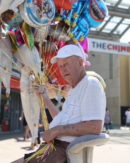 Mr Baird, a balloon seller, in Uxbridge