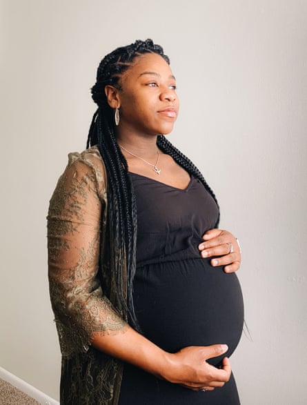 Andrea Rhymes is photographed virtually in her home in Indianapolis, Indiana on Thursday Feb. 11, 2021. Photo by Calla Kessler for The Guardian